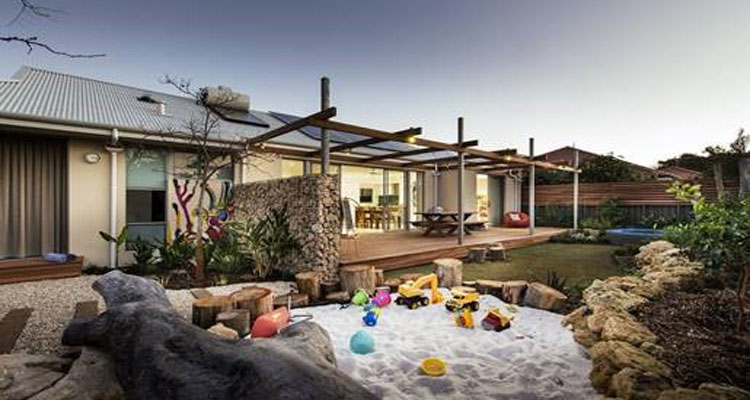 A living space in a sustainable house